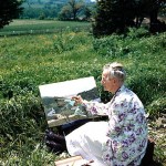 Grandma Moses Painting On The Hillside